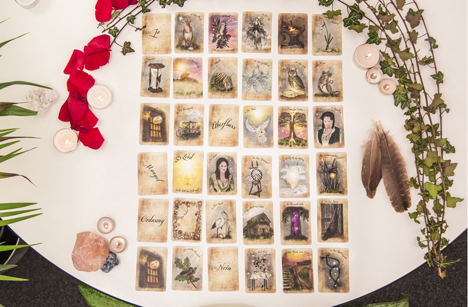 Beispiel einer Legung des großen Blatt Lenormand
